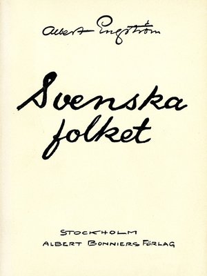 cover image of Svenska folket
